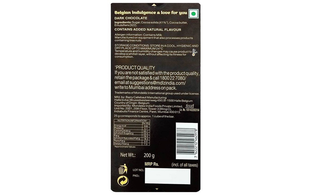 Cote D'Or L'original Noir - Puur   Box  200 grams